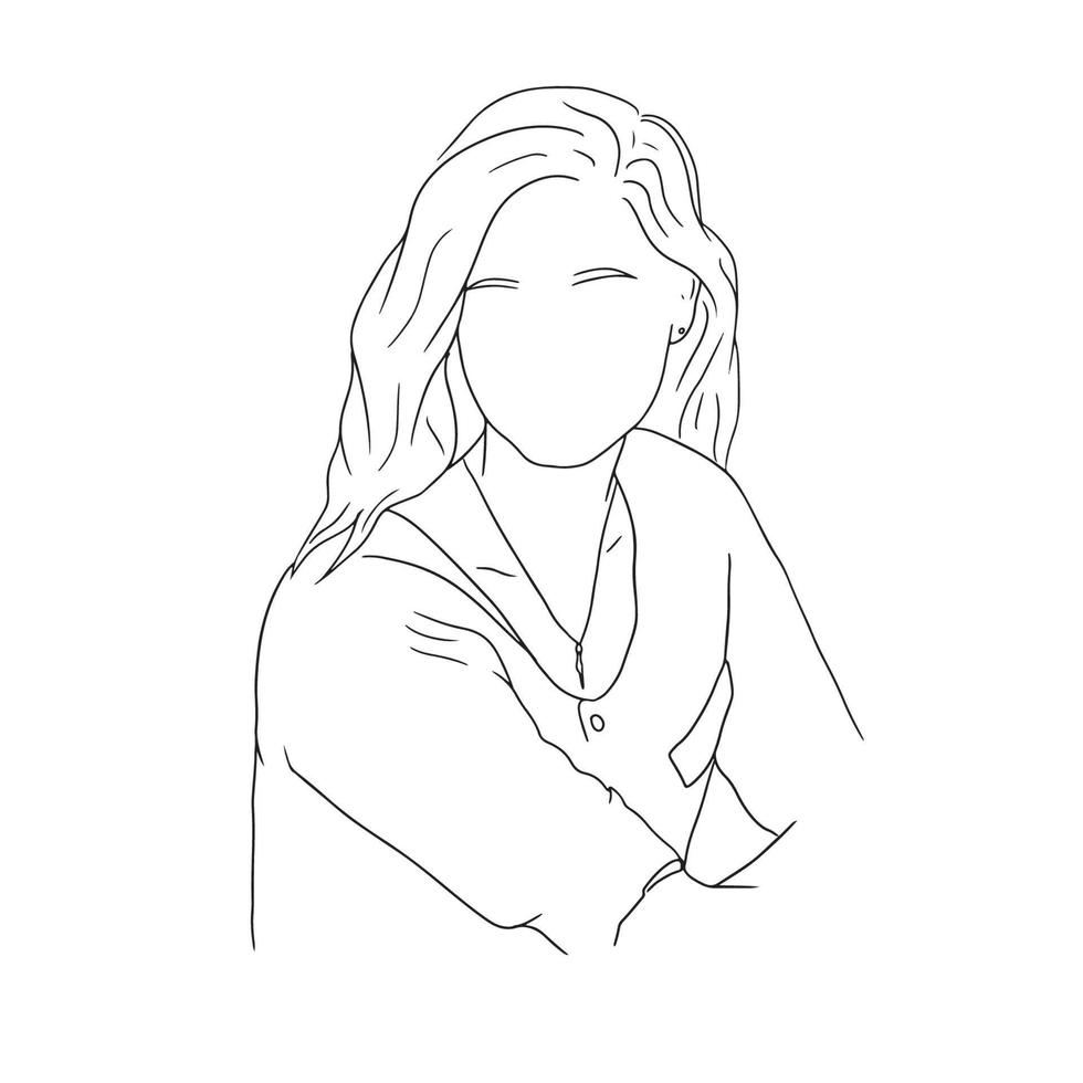 female portrait line art